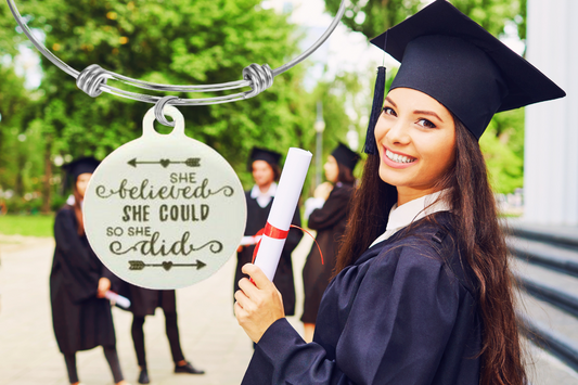 She Believed She Could So She Did – Graduation Bracelet Gift for Her Success Story