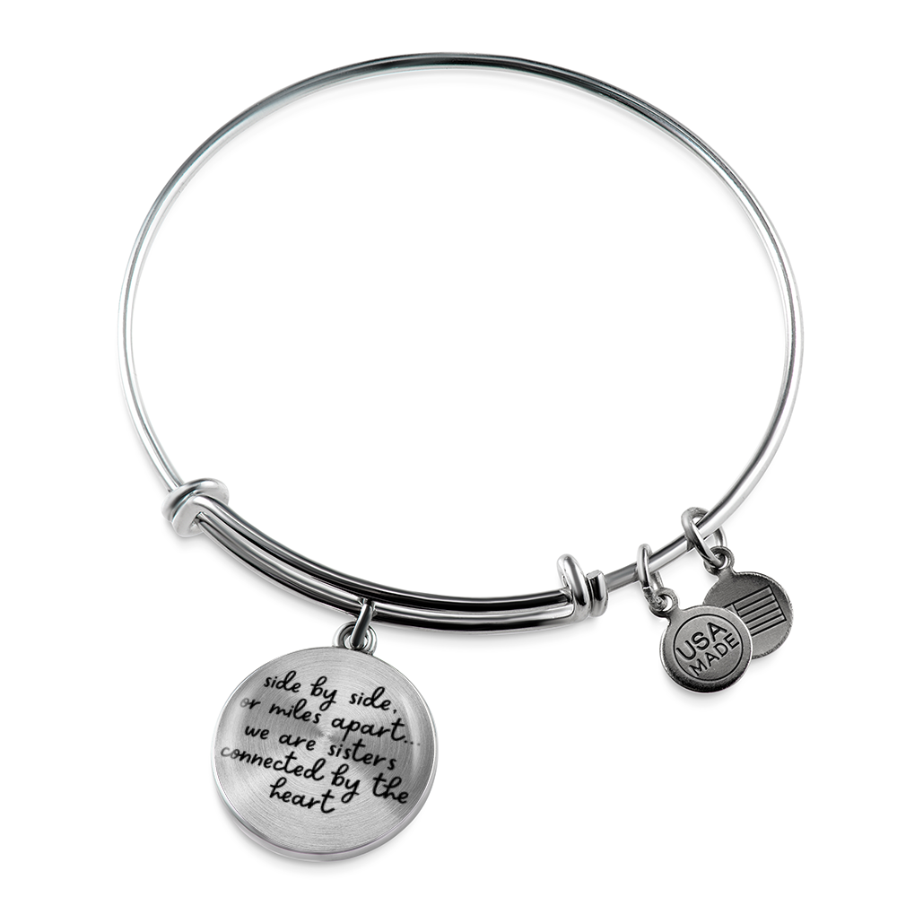 Side by side or miles apart, we are sisters connected by the heart -Bracelet